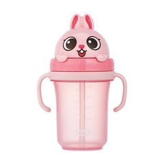 에디슨 프렌즈 흘림방지 입체 빨대컵 2 300ml, 토끼 바니, 1개