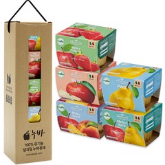 네츄럴누바 유기농 생과일 퓨레 200g x 5종 선물세트, 딸기, 사과, 배, 사과배, 복숭아, 1세트