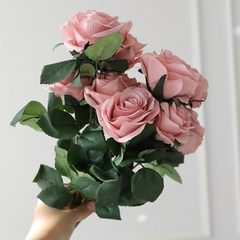 조화 장미 10송이 꽃다발, 핑크, 1개