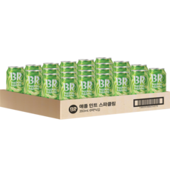 배스킨라빈스 애플 민트 제로 탄산음료, 350ml, 24개