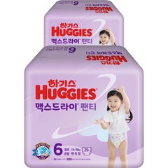 하기스 NEW 맥스드라이 팬티형 기저귀 남여공용, 58매, 6단계