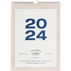 아이코닉 2024 플로우 월 캘린더, 혼합색상, 1개