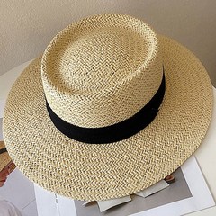 베러바이즈 여름 여성 밀짚 라탄 페도라 썬 캡 모자