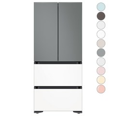 [색상선택형] 삼성전자 비스포크 김치플러스 키친핏 4도어 냉장고 420L 방문설치, 새틴 화이트
