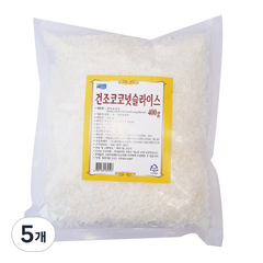 로얄베이직푸드 건조 코코넛 슬라이스, 400g, 5개