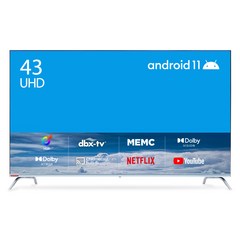 더함 4K UHD LED 안드로이드 스마트 TV, 108cm(43인치), TA434-AVN22CB, 스탠드형, 고객직접설치