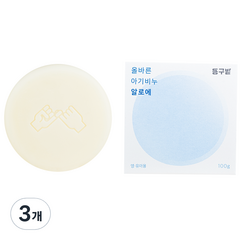 동구밭 올바른 아기비누 알로에, 100g, 3개