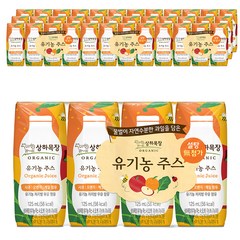 상하목장 유기농 주스 사과오렌지케일, 125ml, 72개