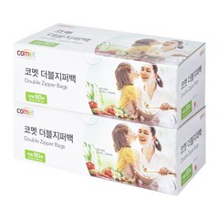 코멧 더블 지퍼백 대형 80매, 2개, 대(L)