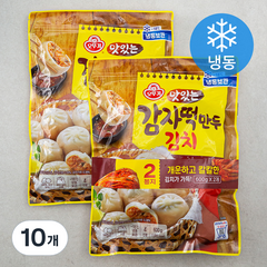 오뚜기 맛있는 감자떡 김치만두 (냉동), 600g, 10개