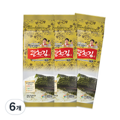 광천김 달인 김병만의 대용량 재래 식탁김, 6개, 55g