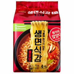 풀무원 생면식감 생라면 매운맛, 4개