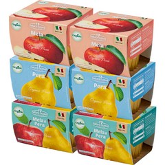 네츄럴누바 유기농 누바퓨레 생과일 퓨레 상큼팩 200g x 6종 세트, 사과, 배, 사과 + 배 혼합맛, 1세트