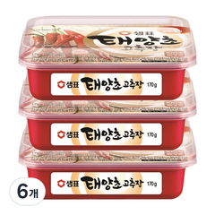 샘표 태양초 고추장, 170g, 6개