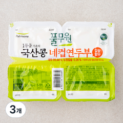 풀무원 국산콩 네컵연두부, 360g, 3개