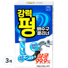 생활공식 강력 펑 배수구 클리너 4p, 600g, 3개