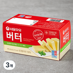 서울우유 버터 무가염, 450g, 3개
