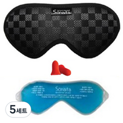 소나타 슈퍼골드 수면안대 블랙 + 귀마개 + 아이젤팩, 5세트