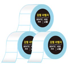 다다 감열라벨지 600매 80*70mm, 3롤