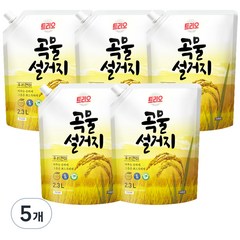 트리오 곡물설거지 우리현미 주방세제, 2.3L, 5개