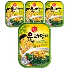 샘표우리엄마 깨끗한깻잎 기타반찬통조림, 70g, 4개입