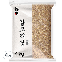 혼식 2023년산 햇곡 찰보리쌀, 4개, 4kg