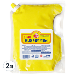 오뚜기 오쉐프 허니머스터드 드레싱, 2kg, 2개