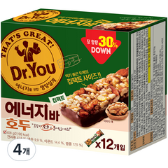 닥터유 에너지바 호두 컴팩트, 408g, 4개