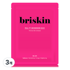 브리스킨 리얼 핏 세컨드스킨 마스크팩 톤업 광채, 1개입, 3개