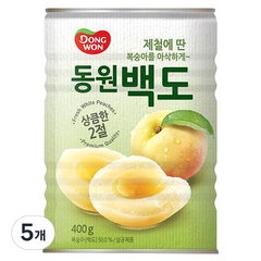 동원 백도 복숭아 통조림, 5개, 400g