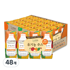 상하목장 유기농 주스 사과오렌지케일, 125ml, 48개