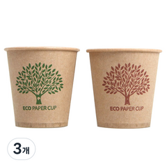 친환경종이컵 에코트리 종이컵 브라운+그린, 400개입, 3개