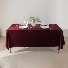 대성섬유 벨벳 루핑 테이블보, 와인, 소(180 x 150 cm)