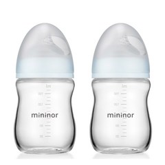 미니노어 스마트 유리 젖병 트윈팩, 투명, 160ml, 2개