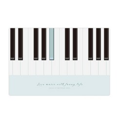 JHCompany 피아노 실크 플로어 발매트, 블루