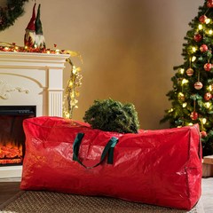 크리스마스 트리 보관 가방 다용도 백 대형 타포린가방, 레드, 길이76cm