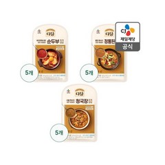 다담 찌개양념 세트(순두부5/정통된장5/청국장5), 1세트