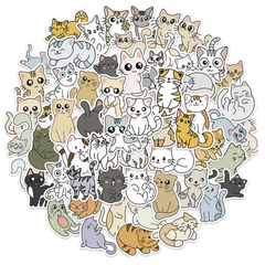 [NGNG] 60P 카와이 샤이니 아이즈 고양이 프리미엄 스티커 Premium Kawaii Shiny Eye Cat Stickers