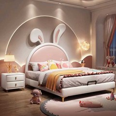 여아침대 초등학생 키덜트 핑크 안데르센 공주 캐노피, 싱글 침대+침대협탁 1500mmx2000mm