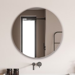 온미러 원형 거울 붙이는 노프레임 욕실거울 고정부착형 60cm(지름), 벽걸이형600mm(지름)