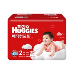 하기스 매직컴포트 밴드형 기저귀 남녀공용 소형 2단계(4~8kg), 58매, 2단계