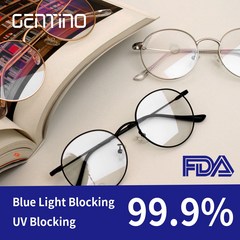 [할인특가] 젠티노 FDA인증 동글이 블루라이트 차단 청광 안경 자외선 청색광 전자파 시력보호 렌즈
