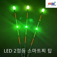 아봉피싱 LED 2점등 스마트 전자찌 탑, 녹색머리헤드, 1개