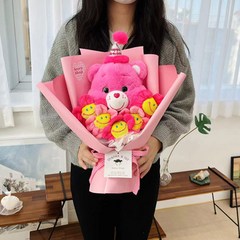 설이샵 졸업식 재롱잔치 기념일 케어베어 인형 꽃다발, 생일 옐로우