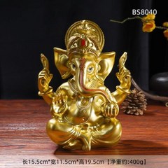 물소리 부처님 동상 인도 신 코끼리 럭키 포춘 가네쉬 홈 오피스 장식, 19cm