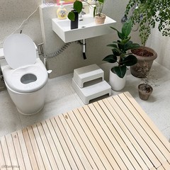 플라팜 접이식 편백나무 발매트 욕실매트 욕실발판, 편백나무 롤 발매트15 평형 대형, 1개