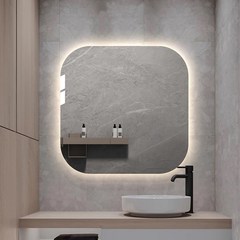 LED 라운드 사각거울 간접조명 인테리어 맞춤제작 욕실 화장대, 700X900, 3색 조정 터치형