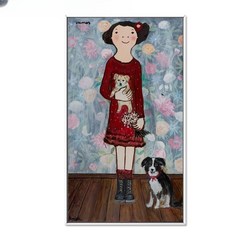 에바알머슨 그림 작품 액자 벽걸이 인테리어 거실 명화 포스터, 01, 30 x 55, 골드0.7cm프레임