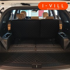 아이빌 기아 4세대 쏘렌토 MQ4 신형퀼팅 4D 자동차 트렁크매트 + 2열등받이 풀세트, 5인승 분리형, 블랙+블랙