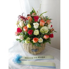꽃뜨랑 축하꽃바구니 축하선물 생일선물 생화 전국당일꽃배달, 순수9